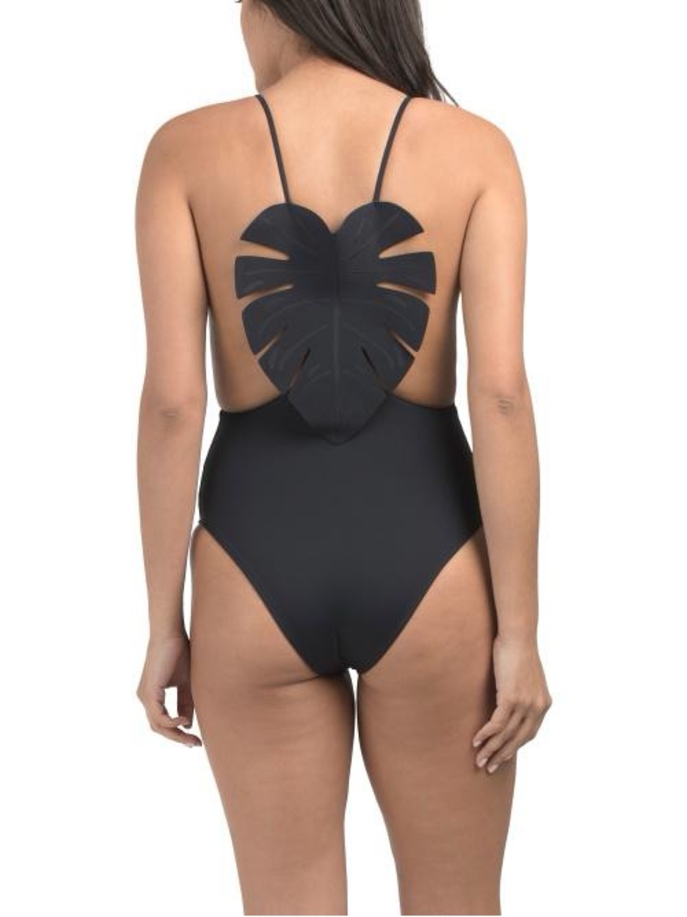 Farm Rio 3D Leaf Black One Piece - Size M- NWT